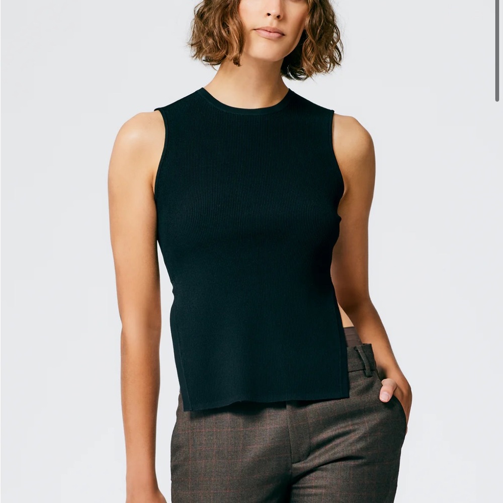 TIBI
GISELLE STRETCH SWEATER CIRCLE OPENBACK TANK BLACK - Picture 2 of 4